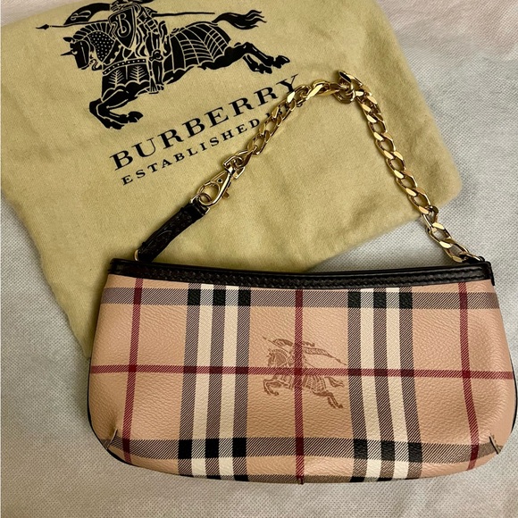 Burberry Haymarket Check Clara Pochette Chocolate - Picture 1 of 7